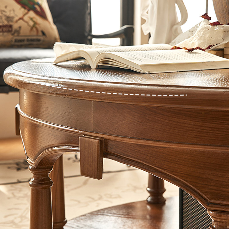 Retro Round Solid Wood Coffee Table